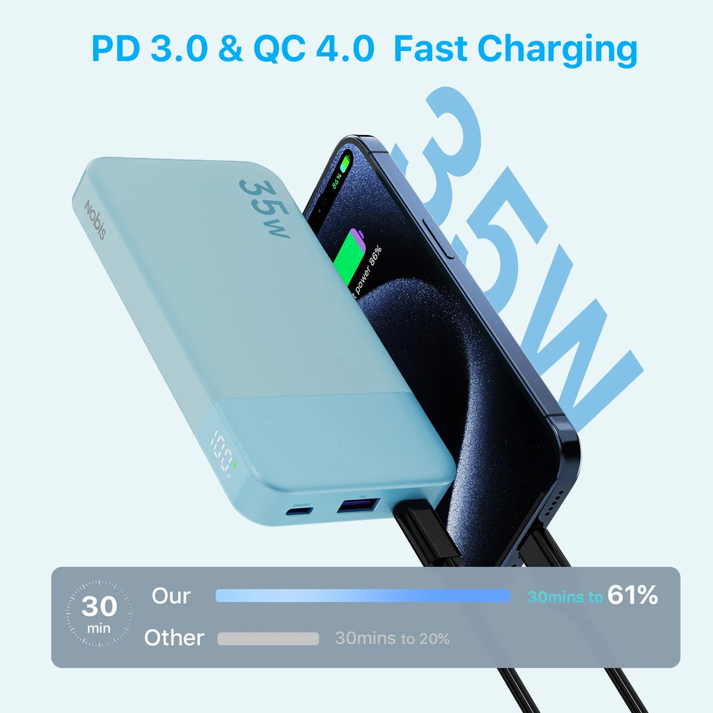 Nobis N3510 10000mAh Power Bank 35W Fast Charge USB C