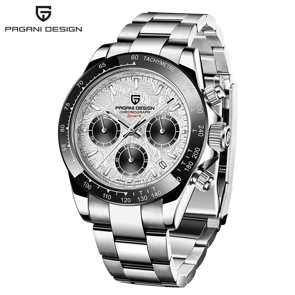 PAGANI DESIGN Mens Chronograph Quartz Watch Waterproof Wristwatch