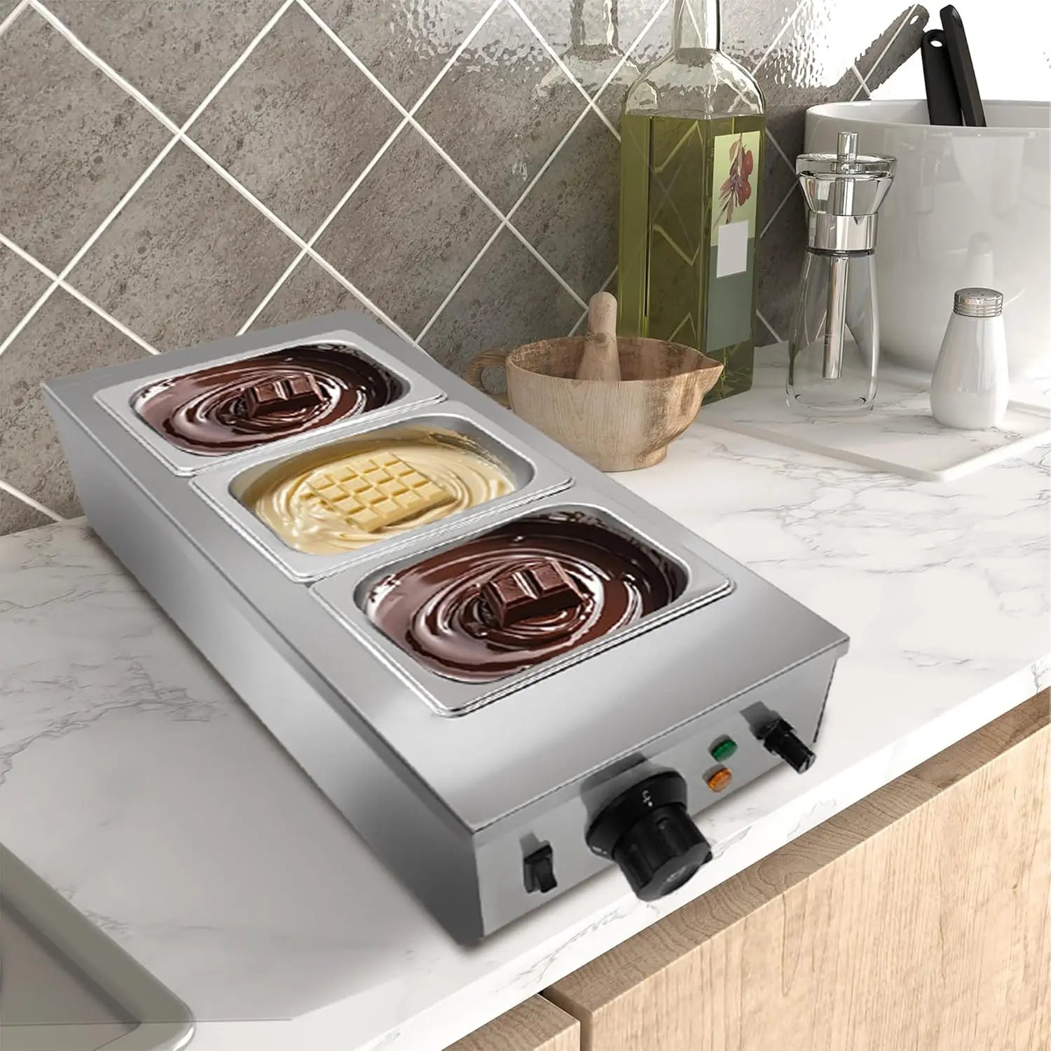 HiMISS 2-Tank Chocolate Melting Machine With Tempering System