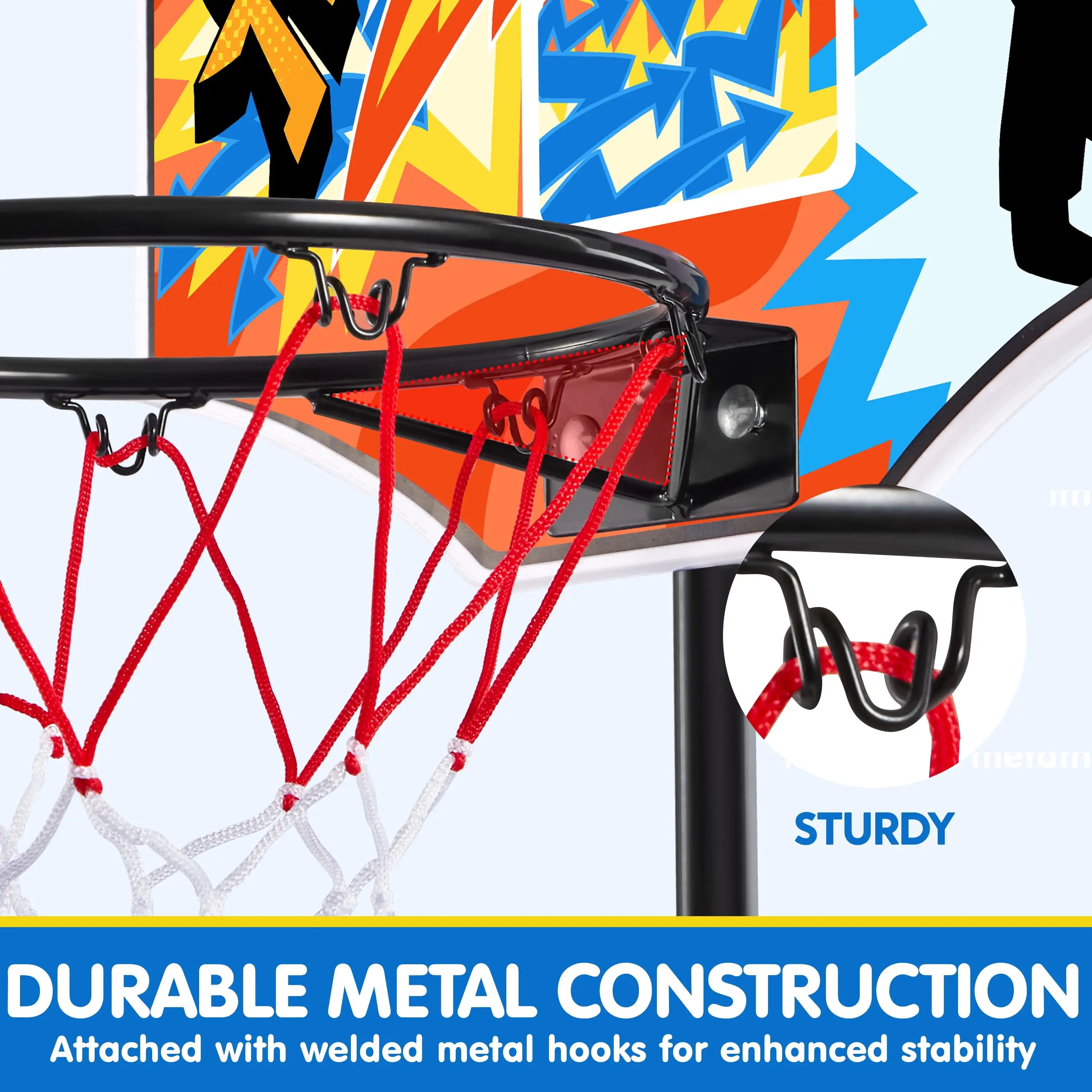 Joyfy Adjustable Kids Basketball Hoop With 4 Balls