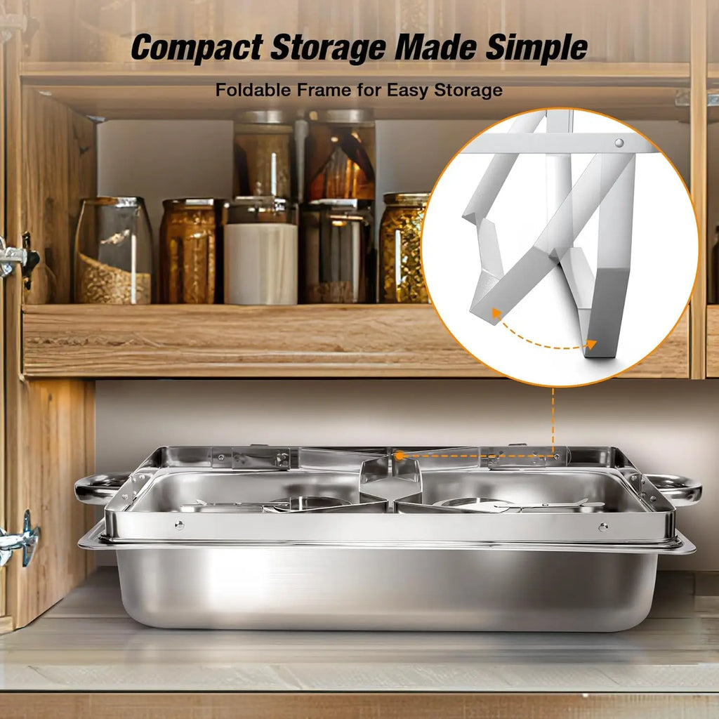 Stainless Steel Buffet Chafing Dish Set With Lids For Catering