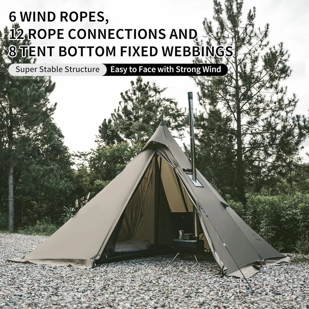 Naturehike Ultralight Camping Tent Chimney Window Teepee Pyramid