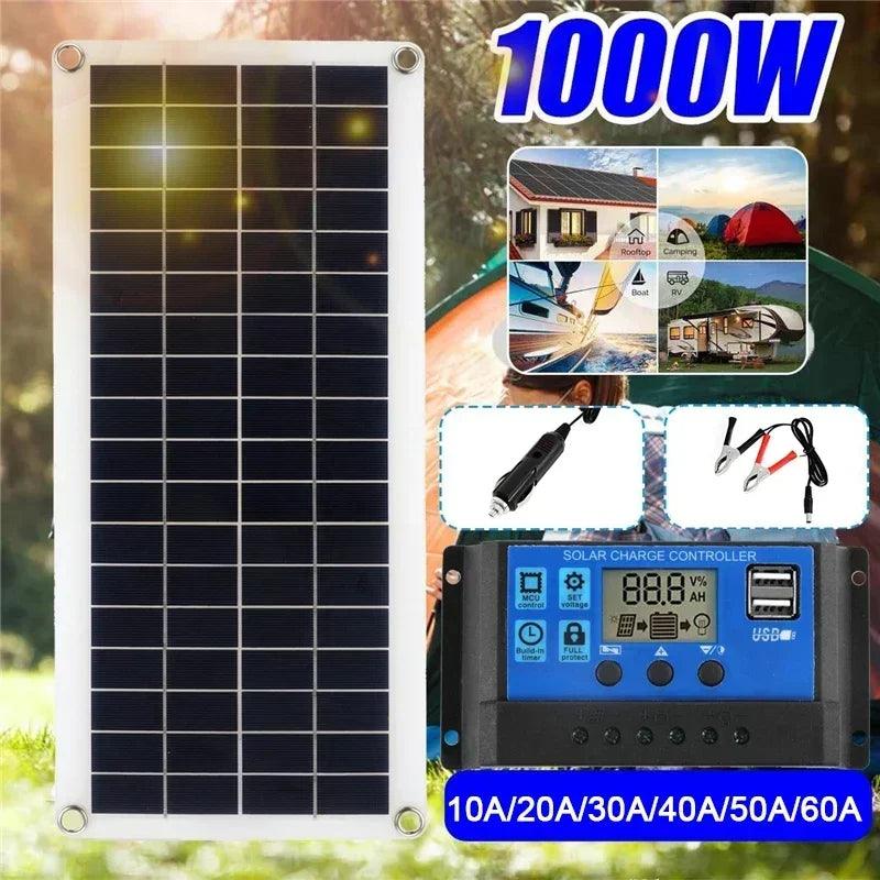 10W-15W portable dual USB solar panel with alligator clips and car charger