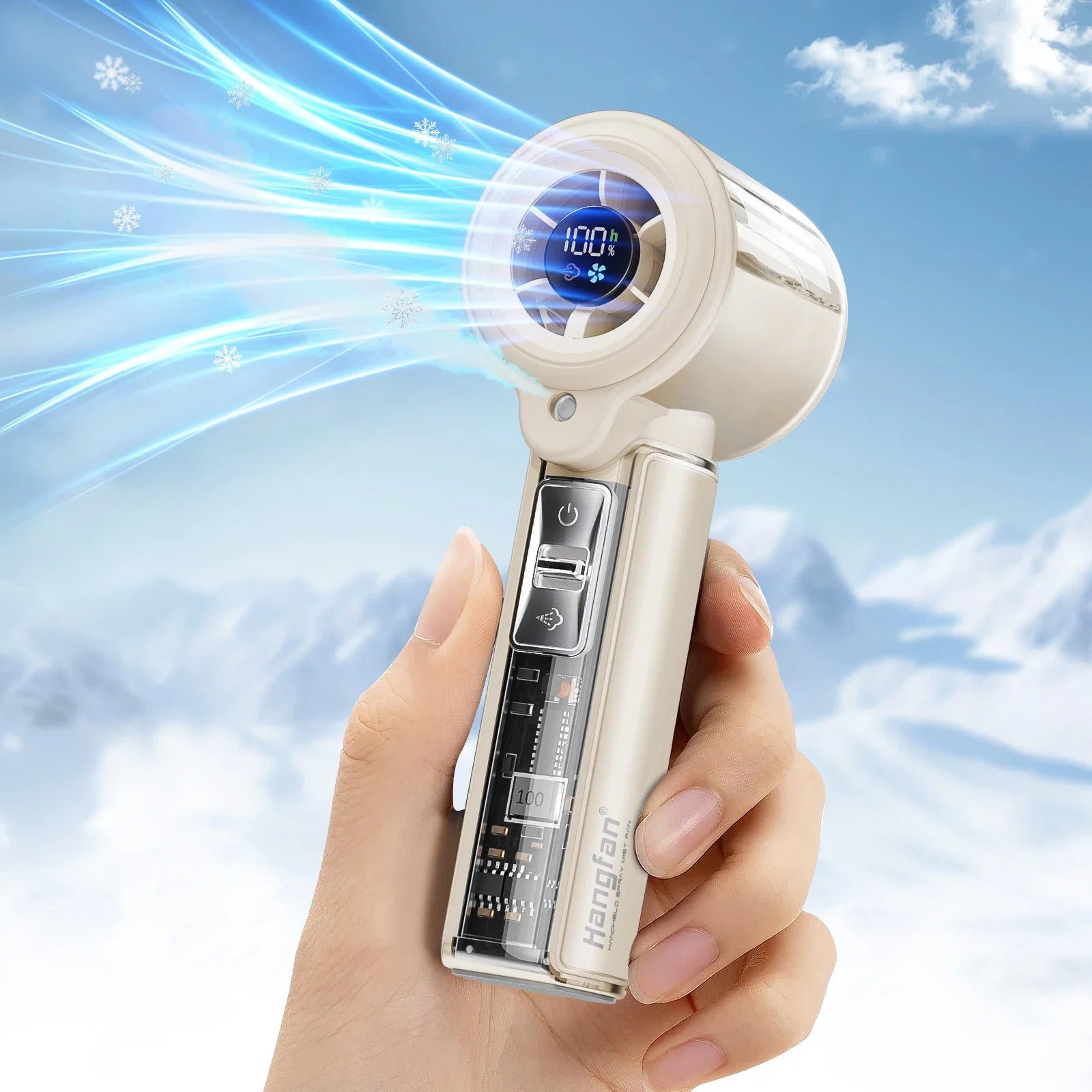 Hangfan Portable Spray Handheld Fan With USB Rechargeable Battery