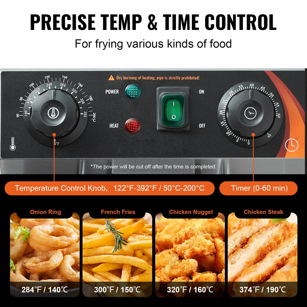 SucceBuy Electric Deep Fryer With Dual Removable Tanks