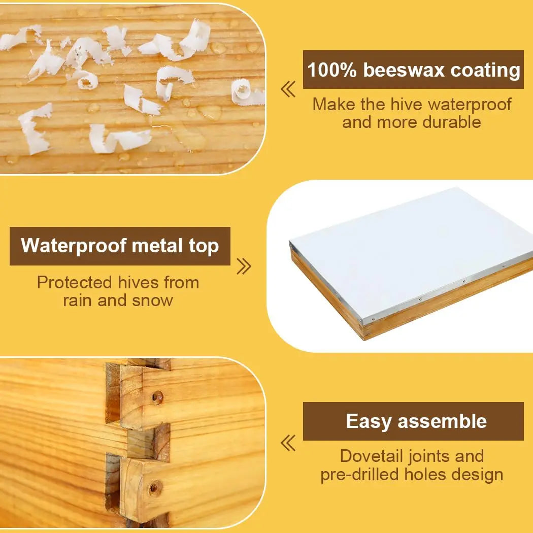 Langstroth Beehive Kit 10 Frame With Beeswax Coated Frames