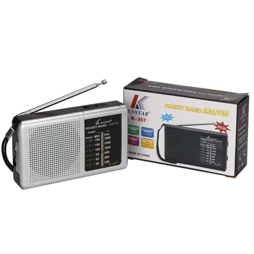 NNEOBA Portable Retro Radio Silver