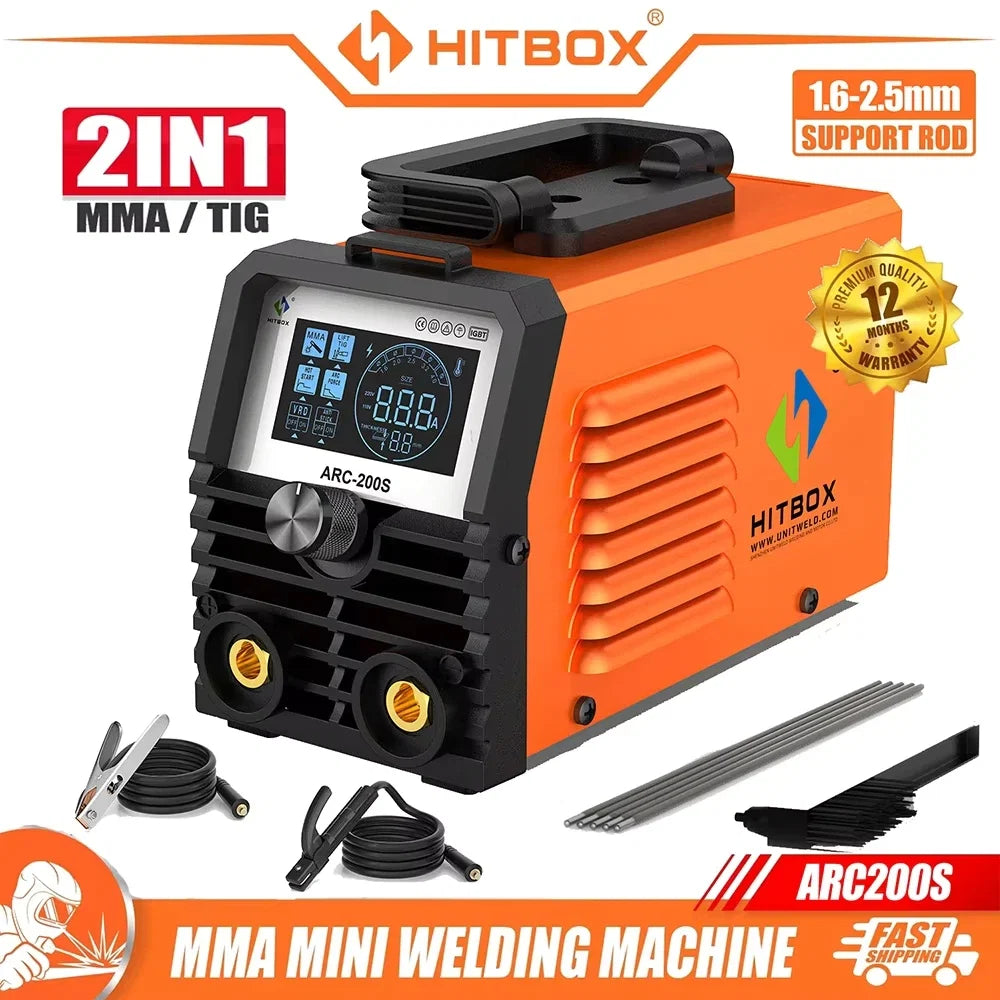 HITBOX ARC200S 2 in 1 Arc MMA TIG Inverter Welder