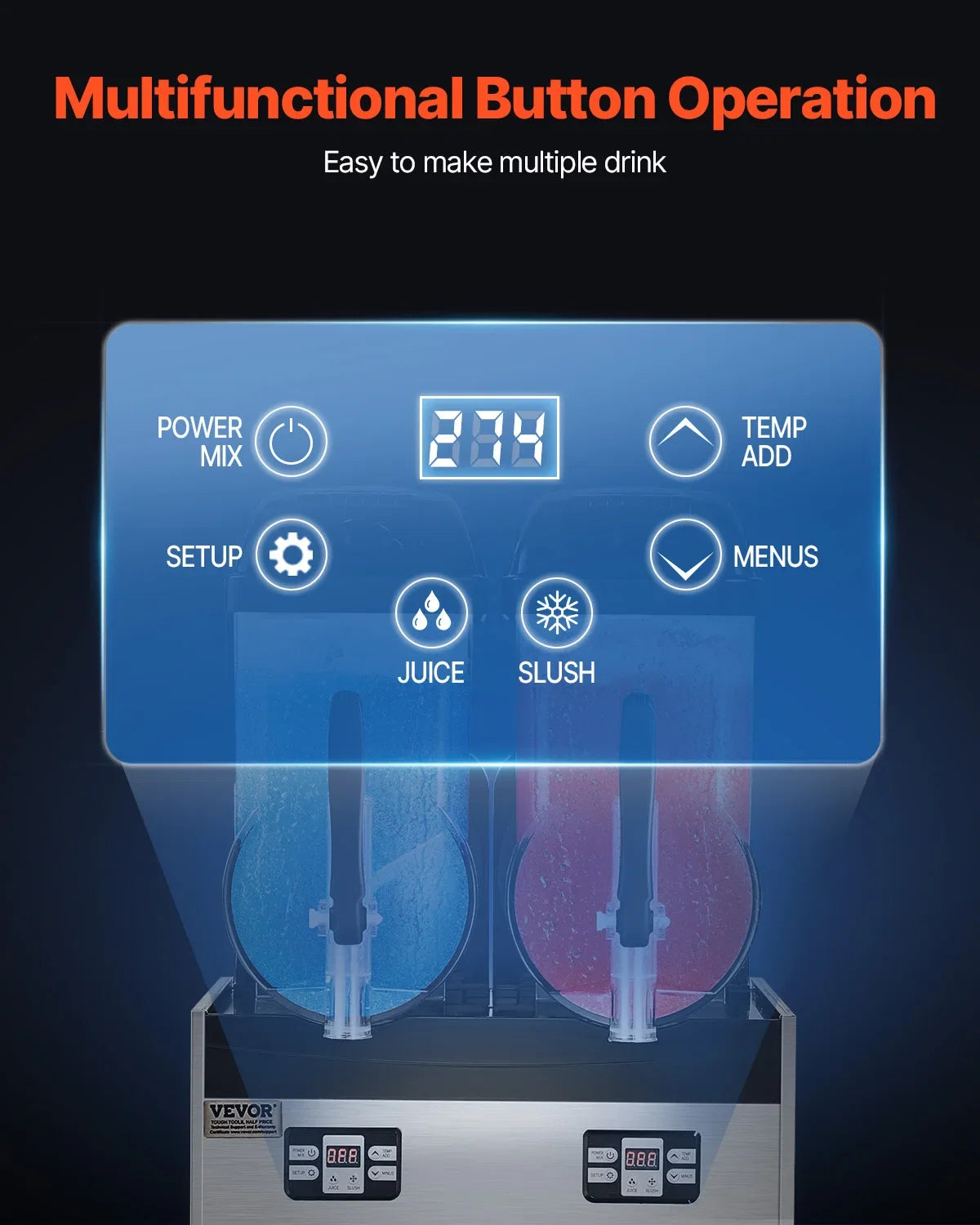 VEVOR SucceBuy Commercial Slushy Machine For Restaurants And Parties