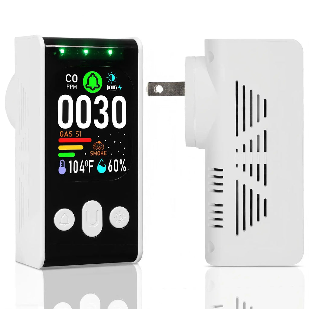 5-in-1 Multi-Sensor Gas Smoke CO Detector With Battery Backup