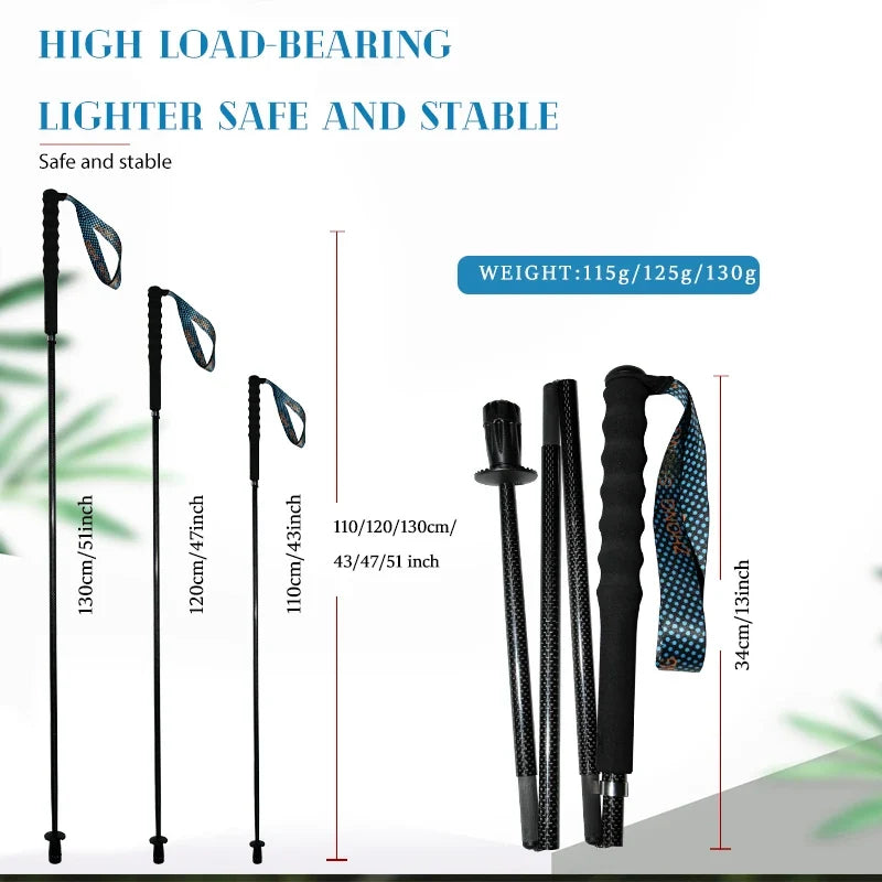 OKHEALINGCN Carbon Fiber Hiking Poles Telescopic 2 Pack Lightweight