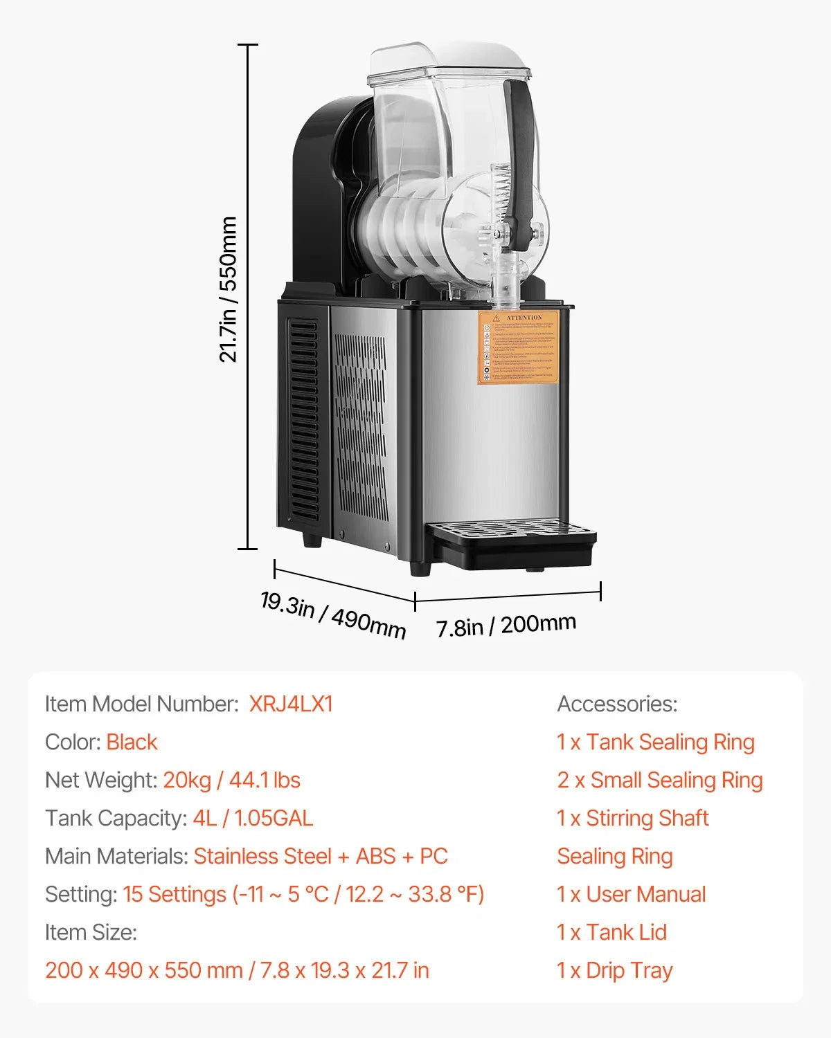 VEVOR SucceBuy Commercial Slushy Machine For Restaurants And Parties