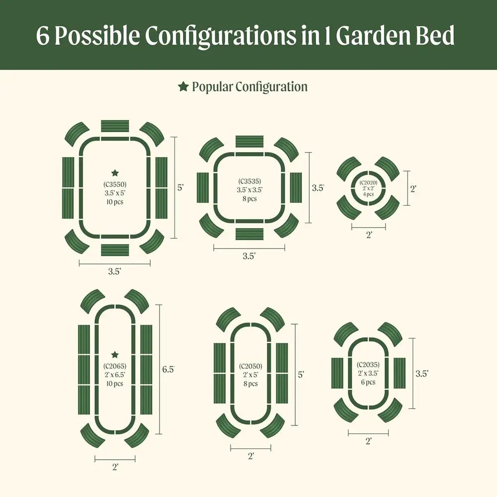 Ticify Vego Garden Raised Bed Kits Six In One Metal Planter Box