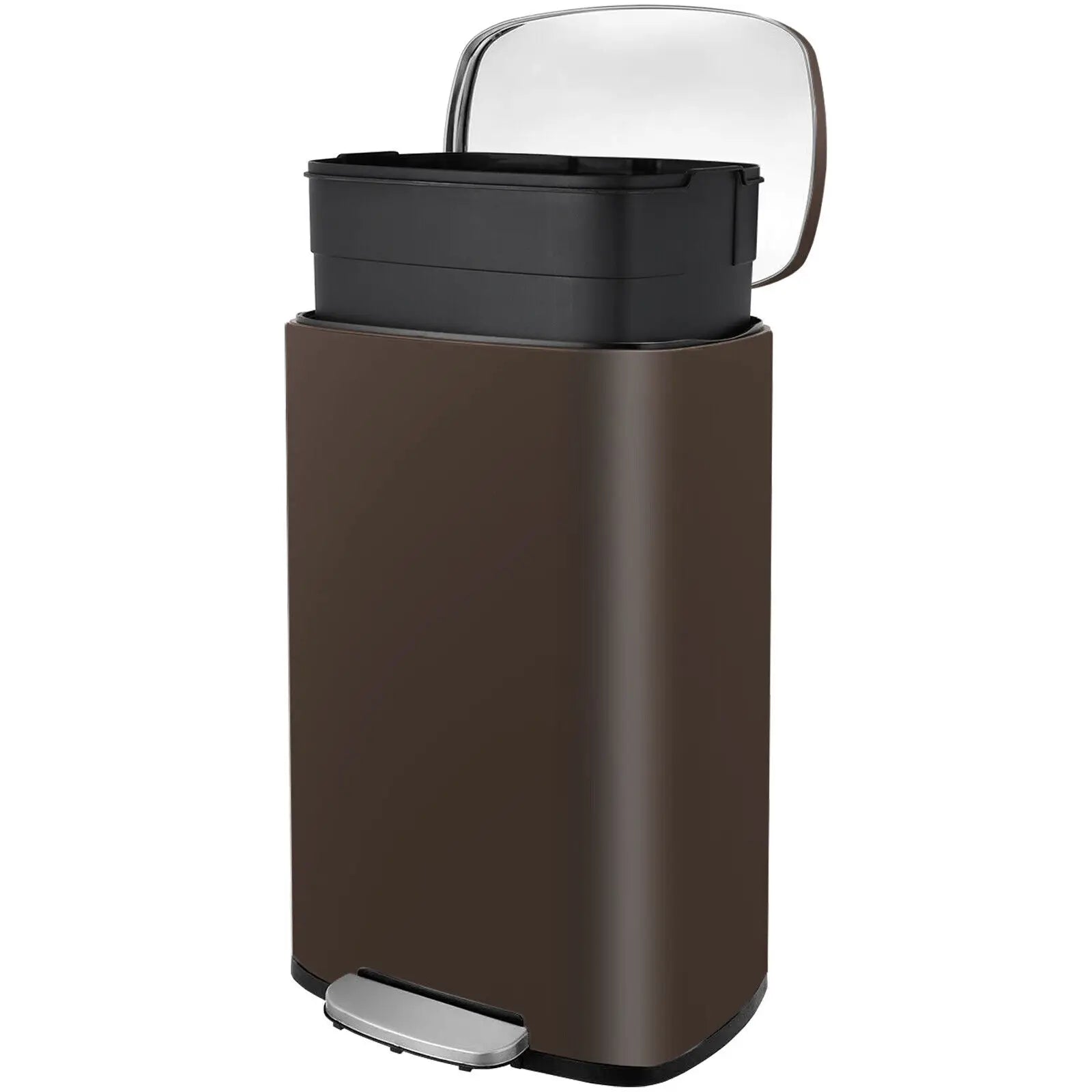 Stainless Steel Kitchen Step Trash Can With Foot Pedal