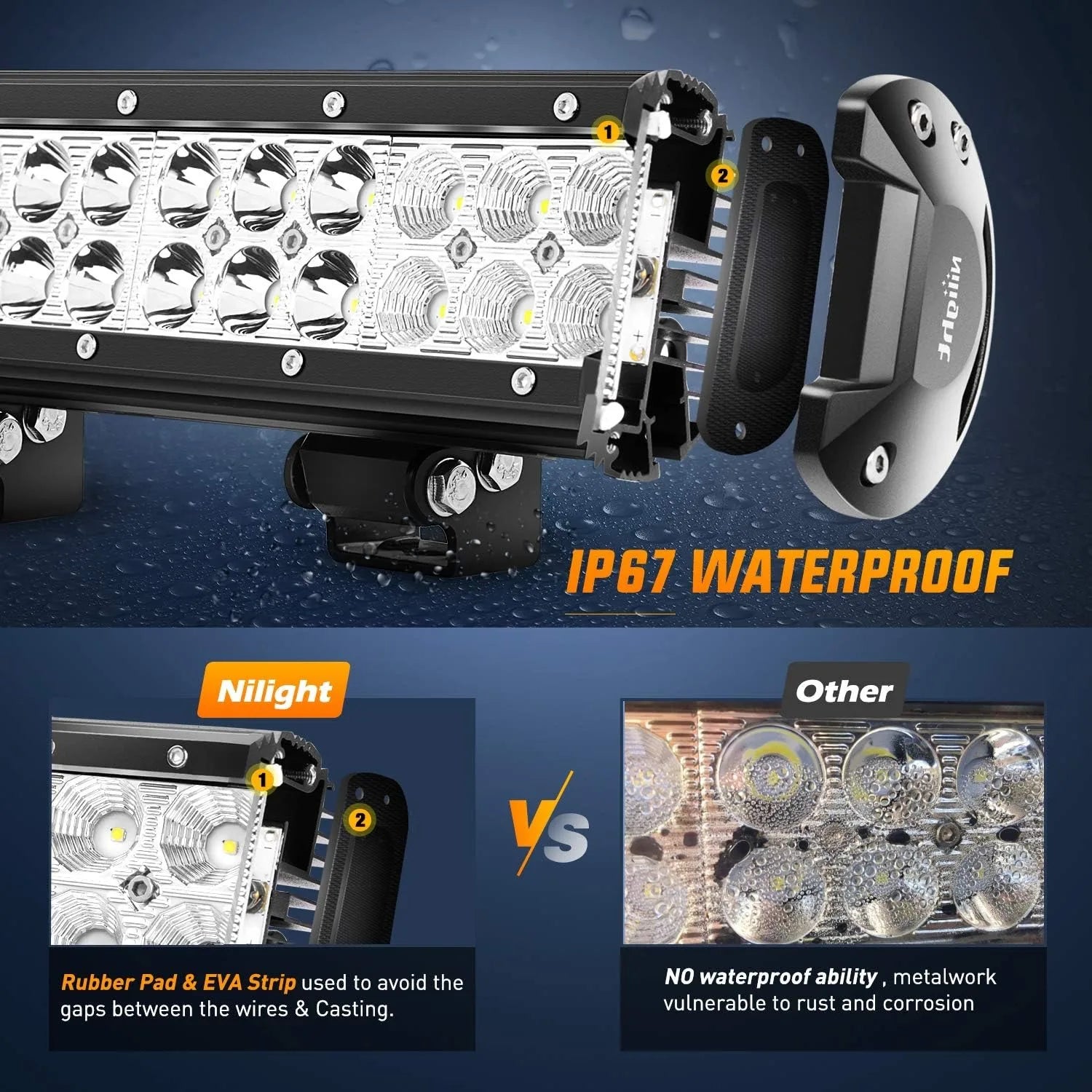 Nilight ZH003 Premium Spot Flood Combo LED Light Bar