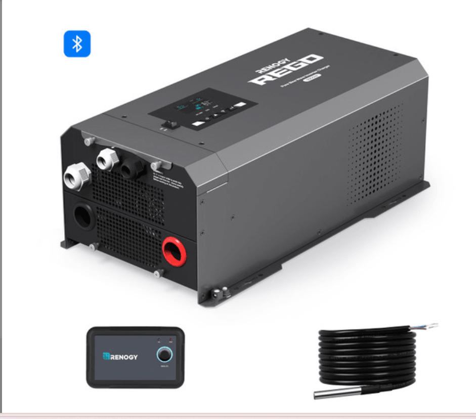 Pure Sine Wave Inverter Charger w/ LCD Display 12V 3000W