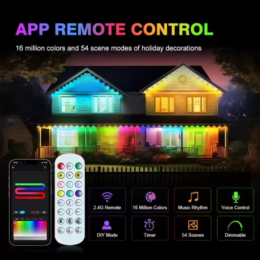MIMIRGB Outdoor LED String Lights IP67 Waterproof With App Control