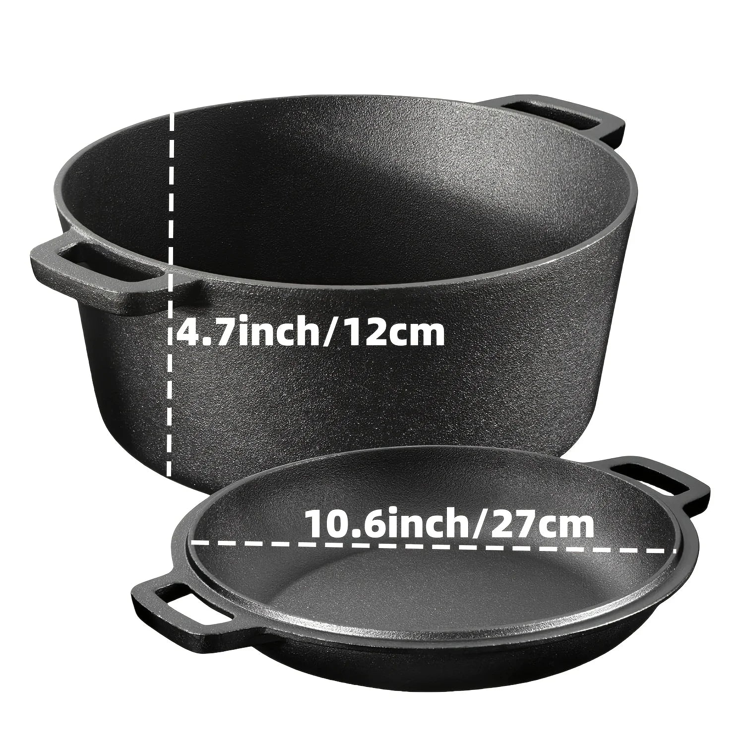 AEDG Cast Iron Skillet Set Preseasoned Nonstick Cookware