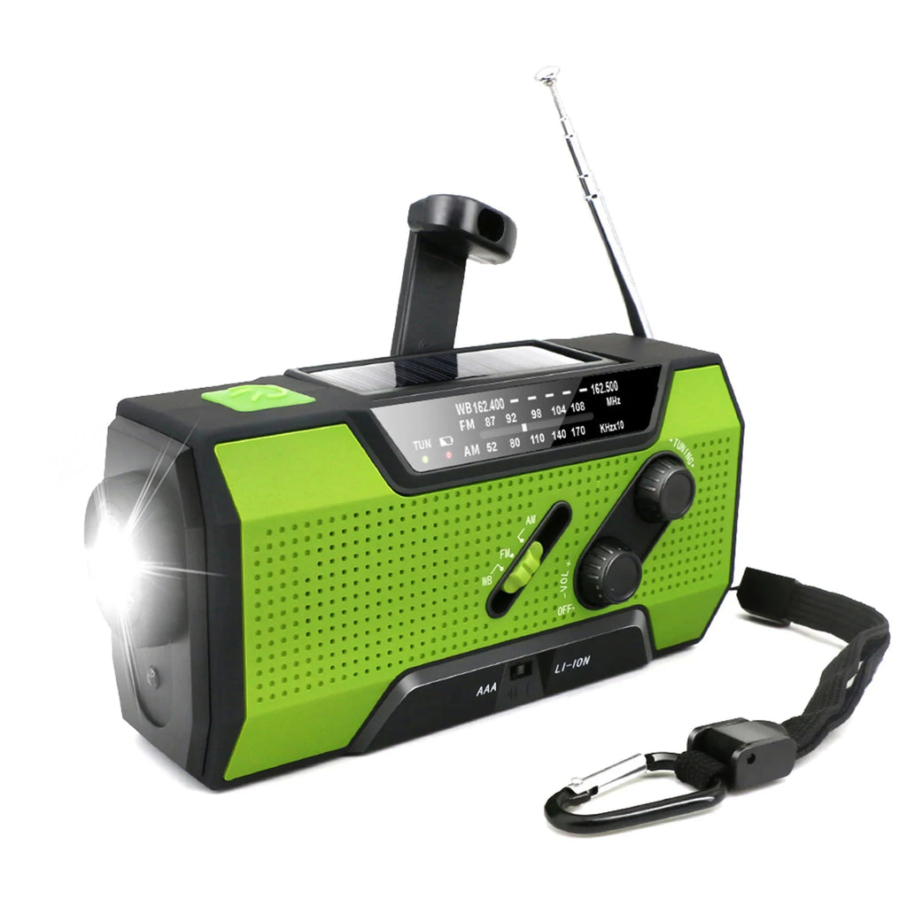NNEOBA Emergency Radio with Power Bank Green