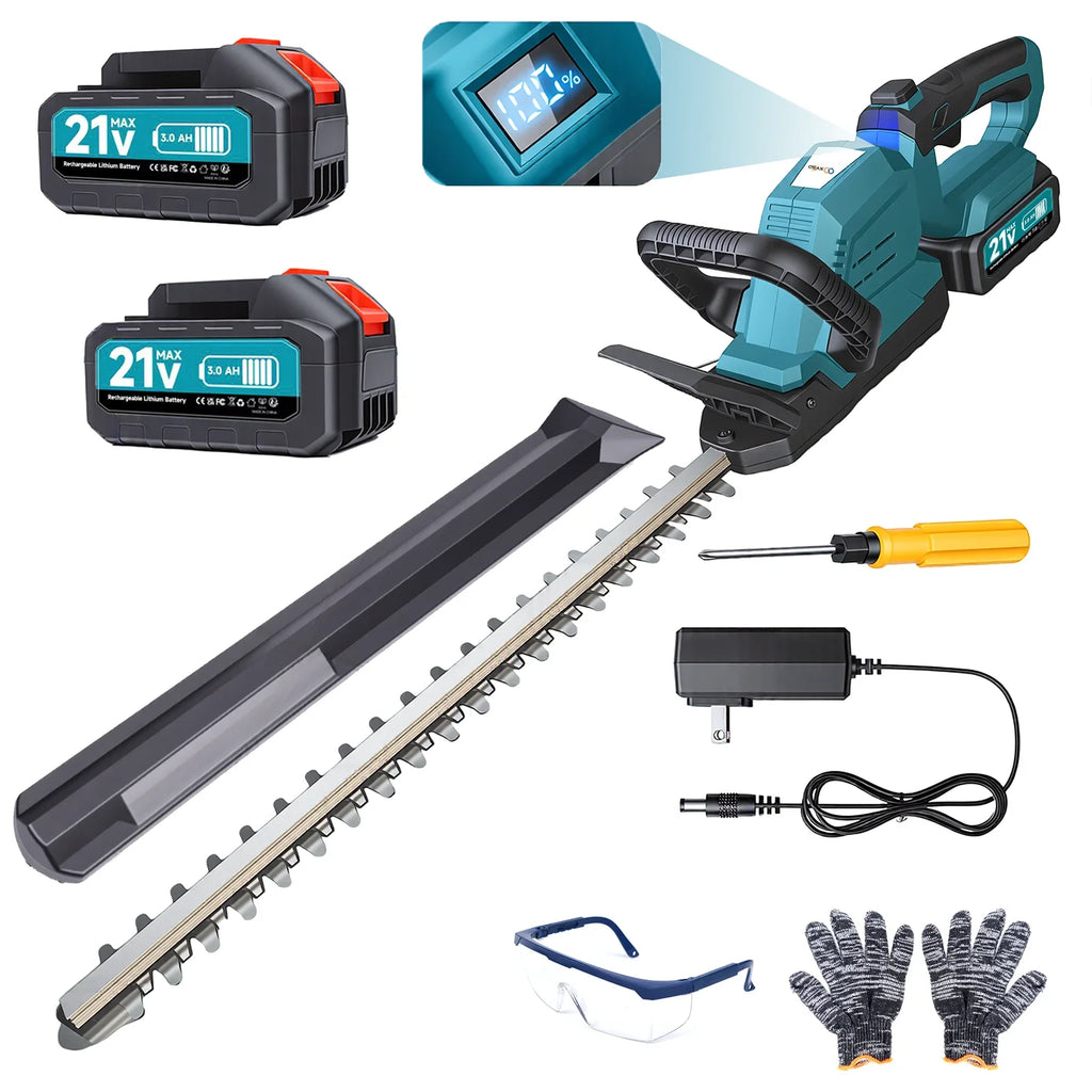 Cordless Electric Hedge Trimmer With Battery 2000W 3000RPM