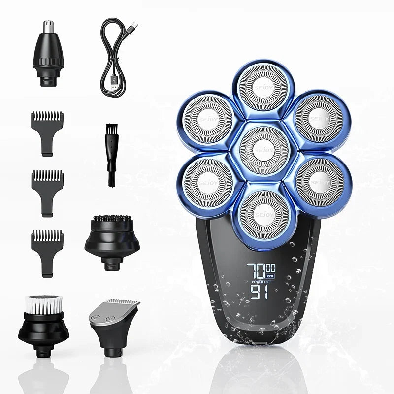 Sejoy 6-In-1 7D Head Shaver Grooming Kit