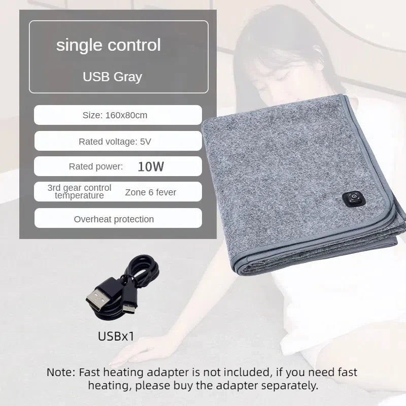 DUTRIEUX USB Electric Heating Pad With Thermostat 5V For Outdoor Camping