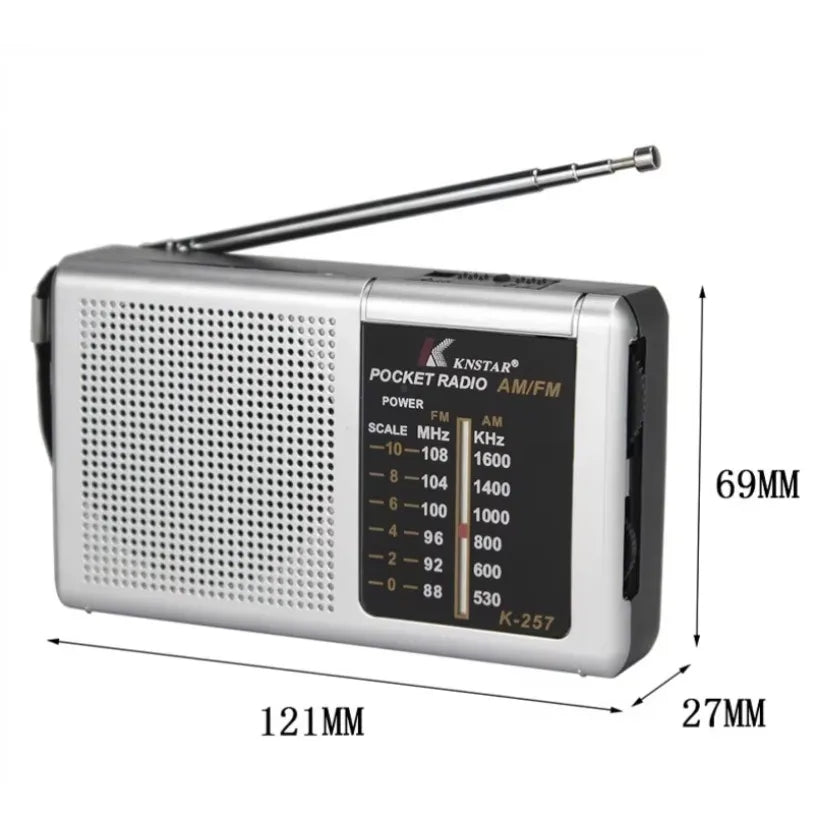 NNEOBA Portable Retro Radio Silver