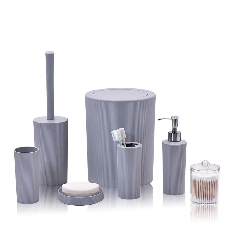 Modern Plastic Bathroom Accessories Set With Soap Dish And Toothbrush Holder
