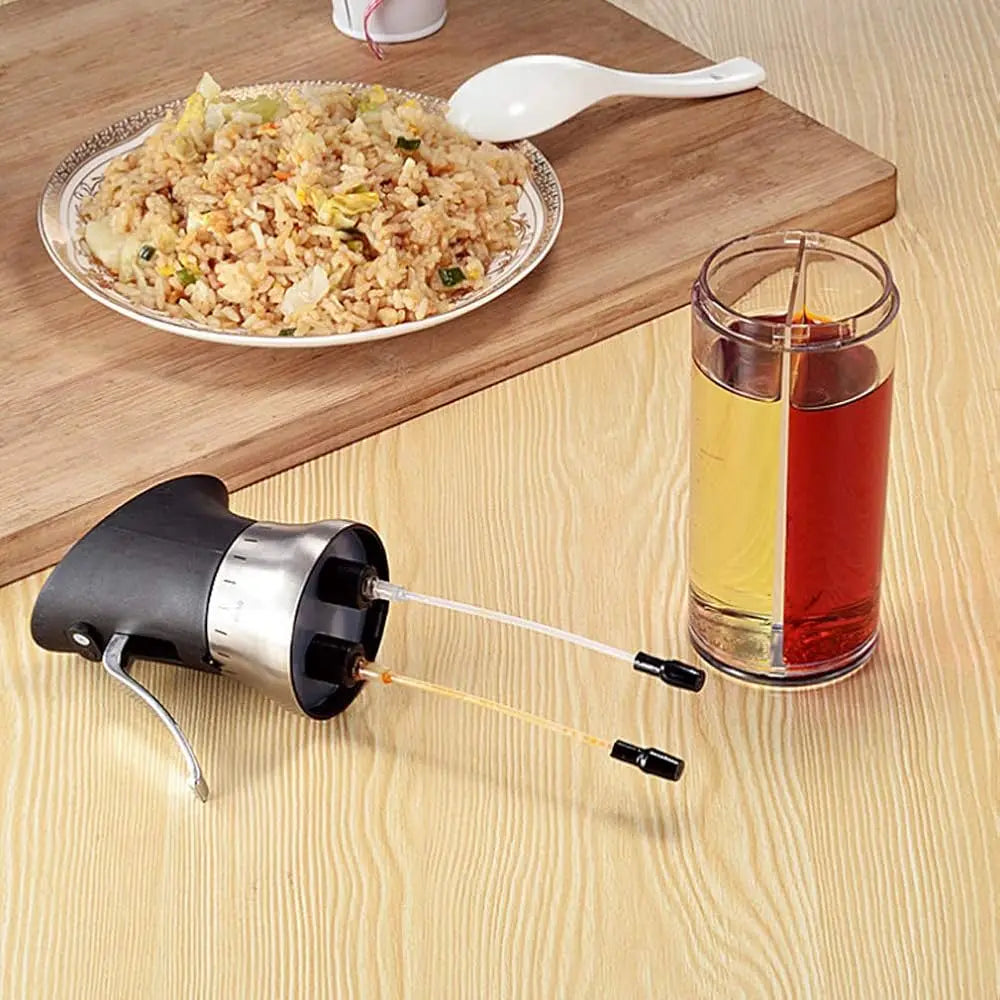 BONJEAN Oil Dispenser Dual Nozzle Spray Bottle for Cooking Oil