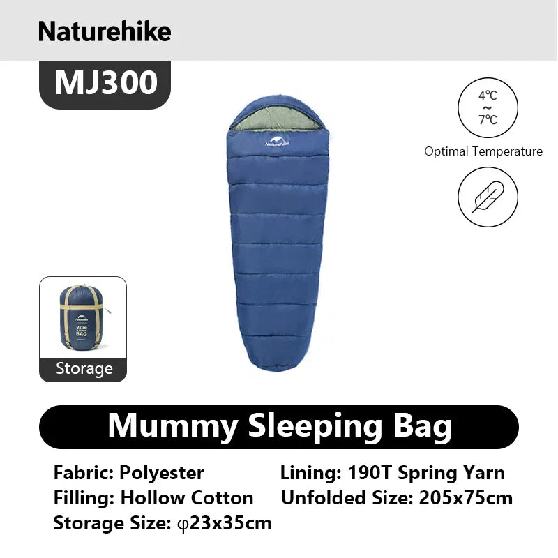 Naturehike Mummy Sleeping Bag MJ300 MJ600 Ultra Winter Warm Adults