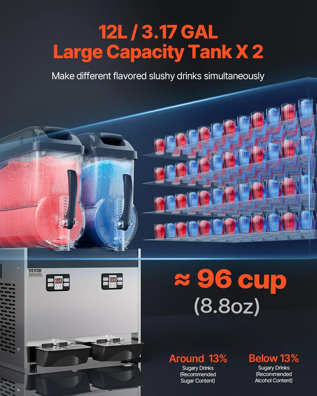 VEVOR SucceBuy Commercial Slushy Machine For Restaurants And Parties