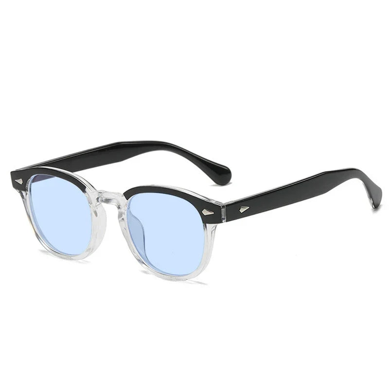 Retro Round Sunglasses Rivet Design UV400 Leopard Print