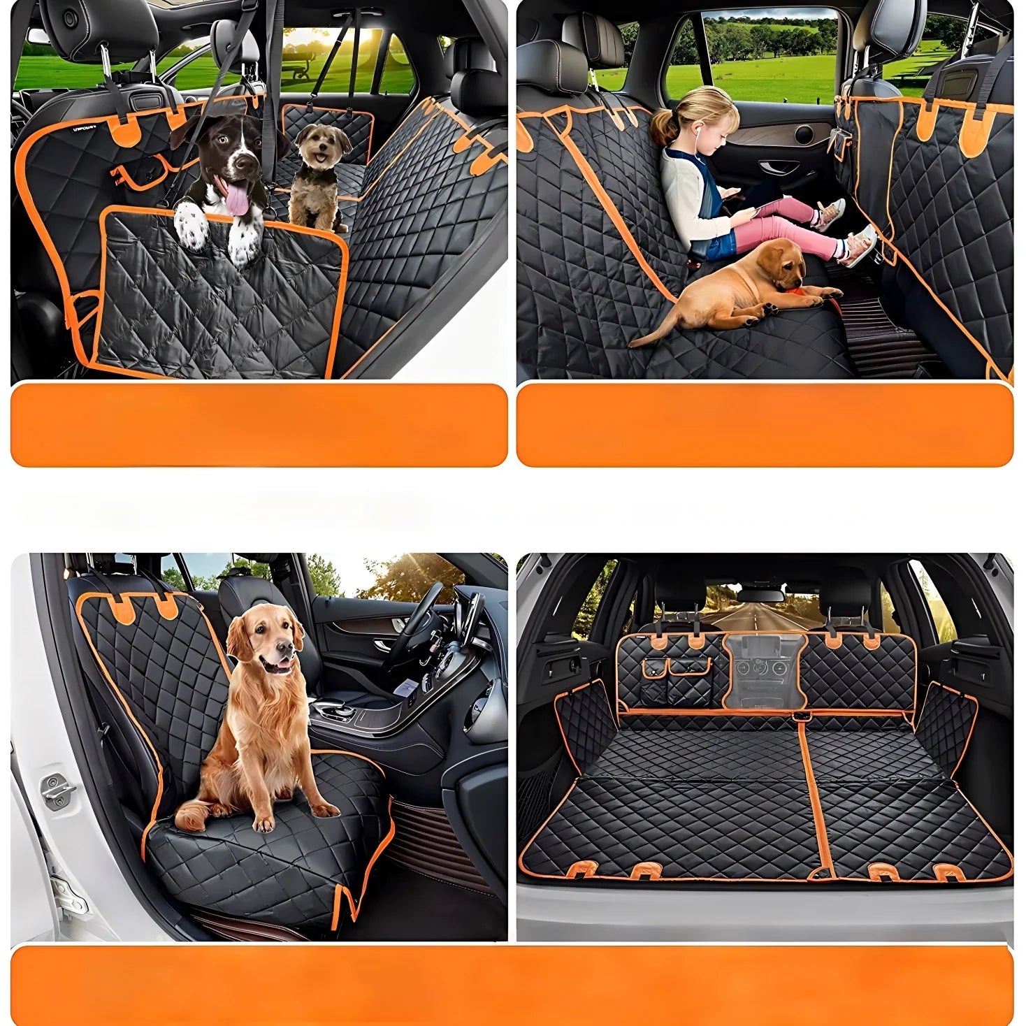 Waterproof Dog Car Seat Cover Hammock Nonslip Back Seat Protector