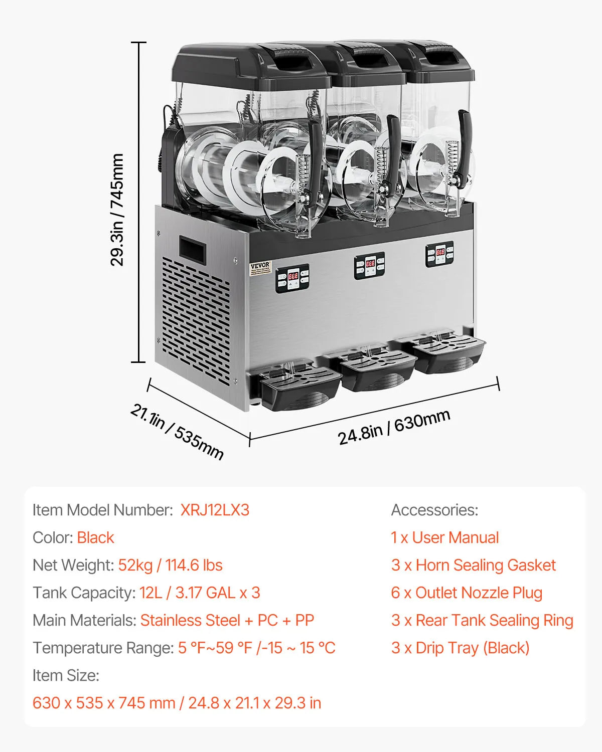 VEVOR SucceBuy Commercial Slushy Machine For Restaurants And Parties