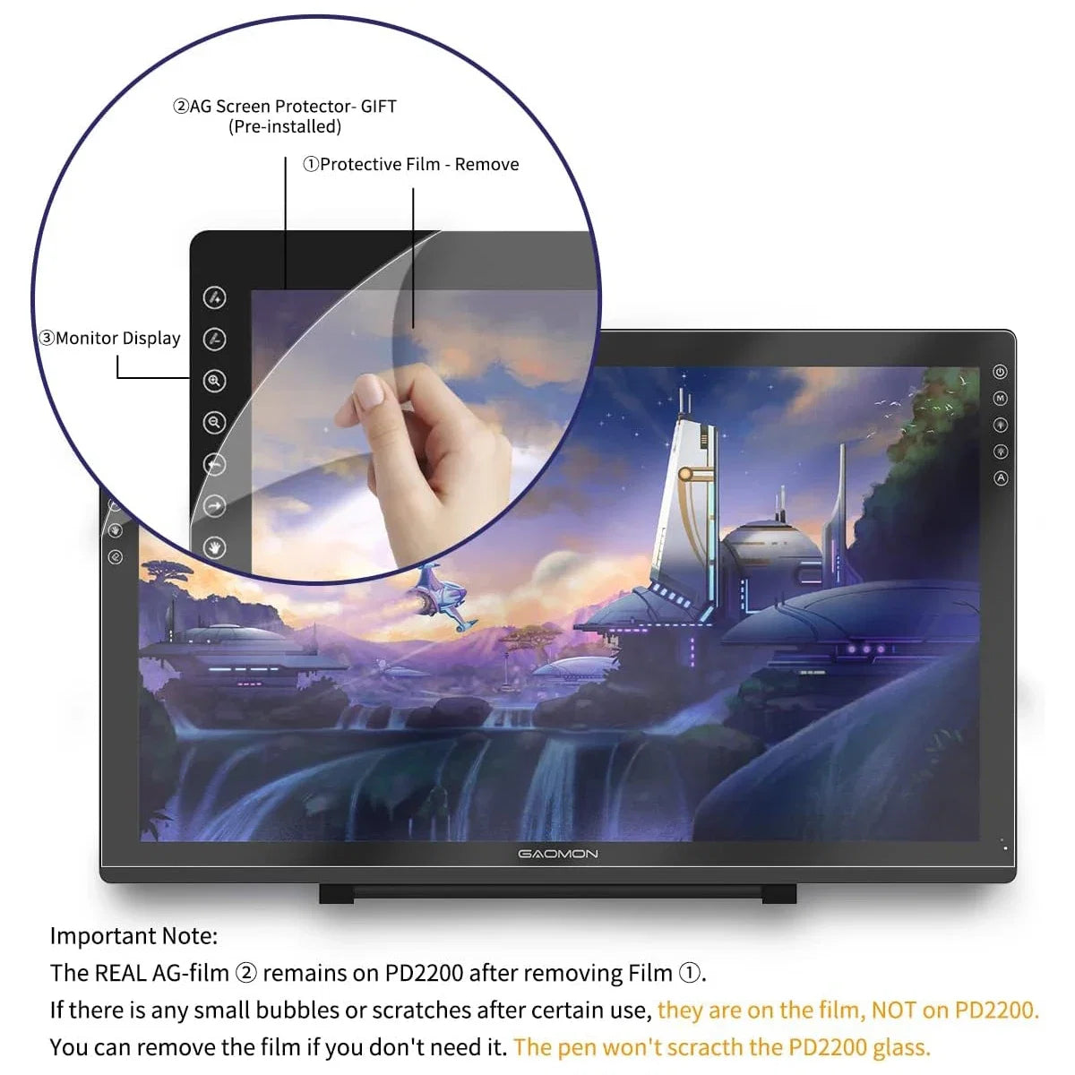 GAOMON PD2200 Pen Display With AntiGlare Screen And Adjustable Stand
