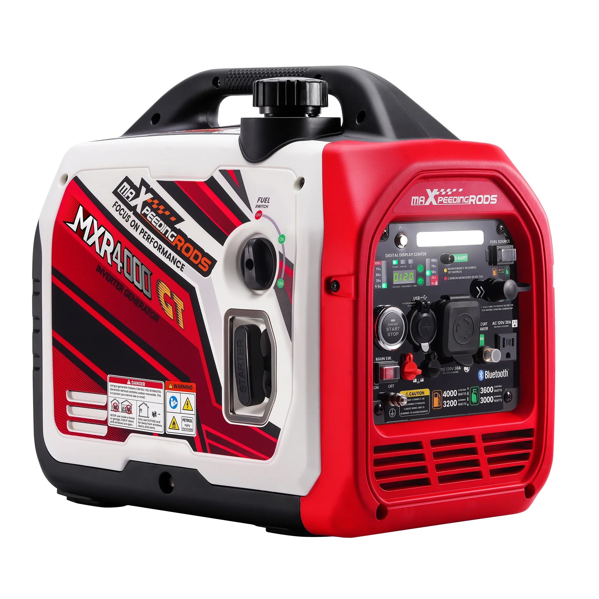 Maxpeedingrods 4KW Portable Dual Fuel Generator Inverter LPG Gas Bluetooth
