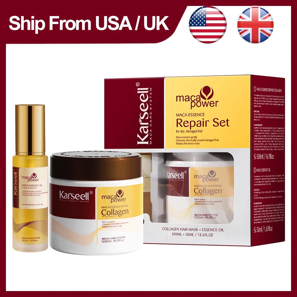 Karseell Collagen Hair Mask and Argan Oil Serum Duo