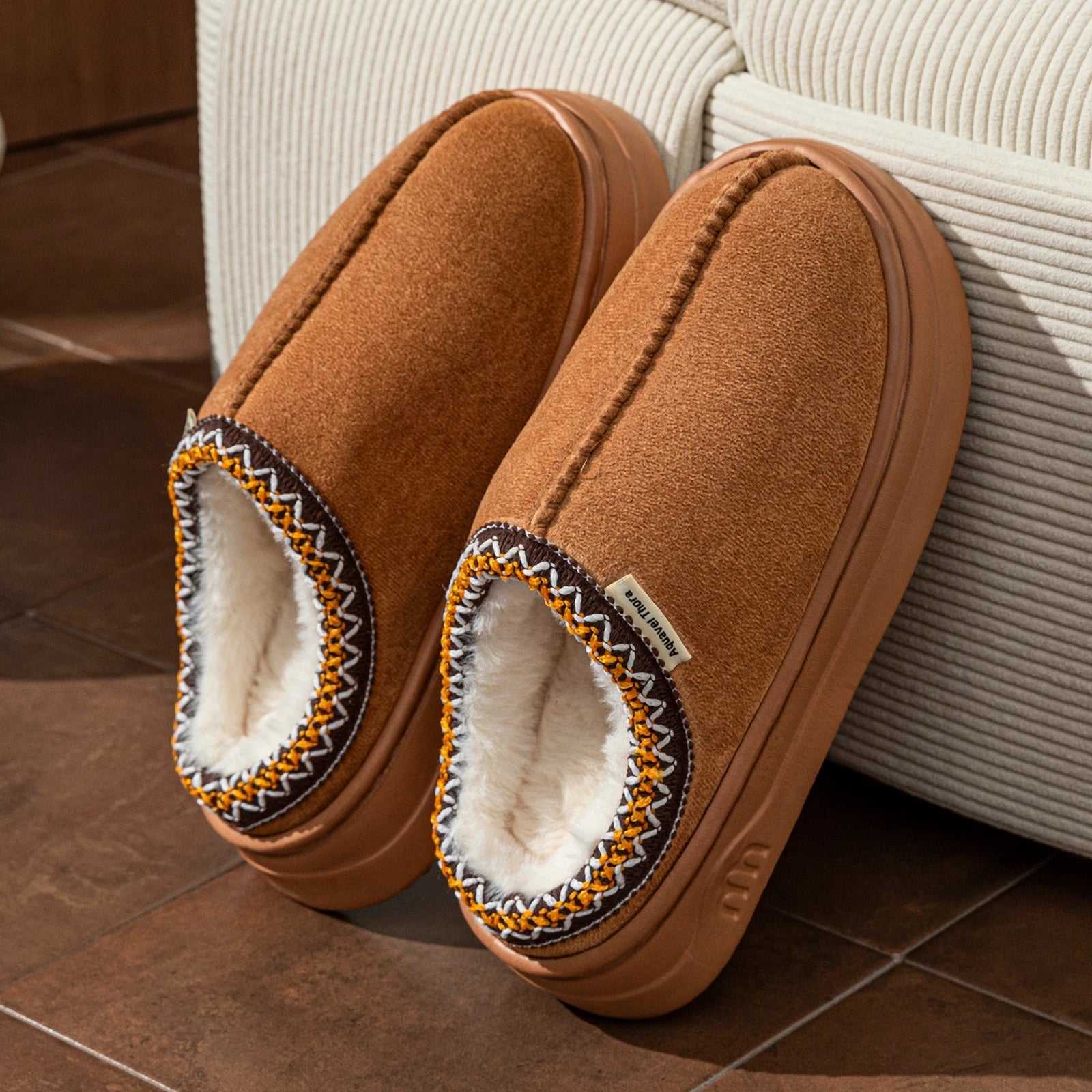 Winter Women's Slippers Boots Fashion Fuzzy Fur Anti-slip Soft Sole Outdoor Indoor Warm Comfort Men Plush Houseshoes Couple