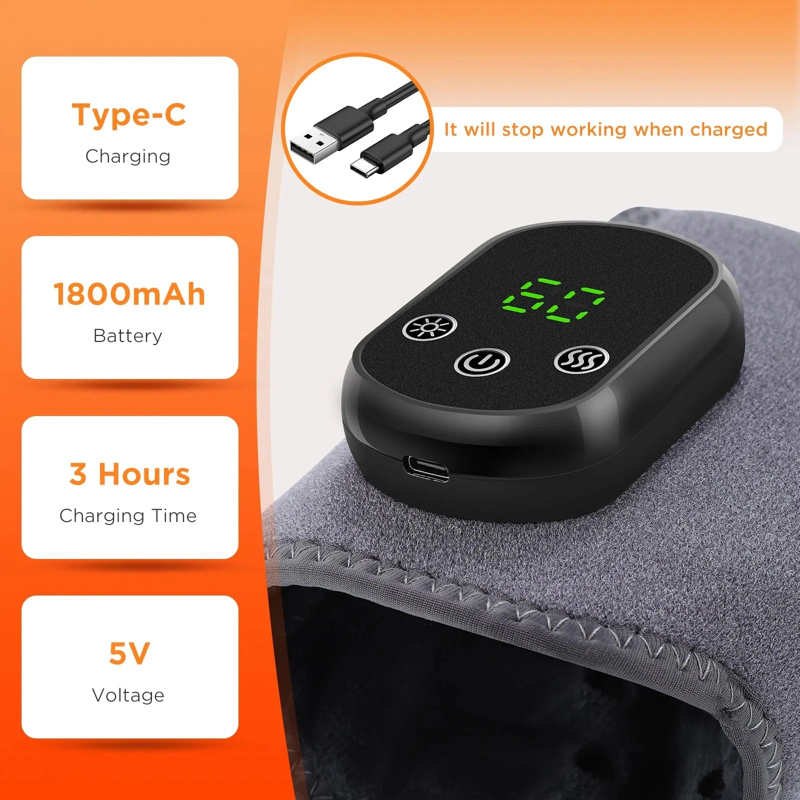 🦶 Electric Ankle Brace – Adjustable Hot Compress & Vibration Massage Support