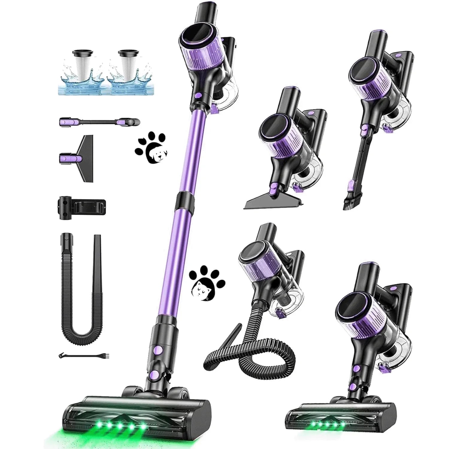SUXIANGVACC Cordless Vacuum Cleaner 55Kpa 500W 45min 10 In 1