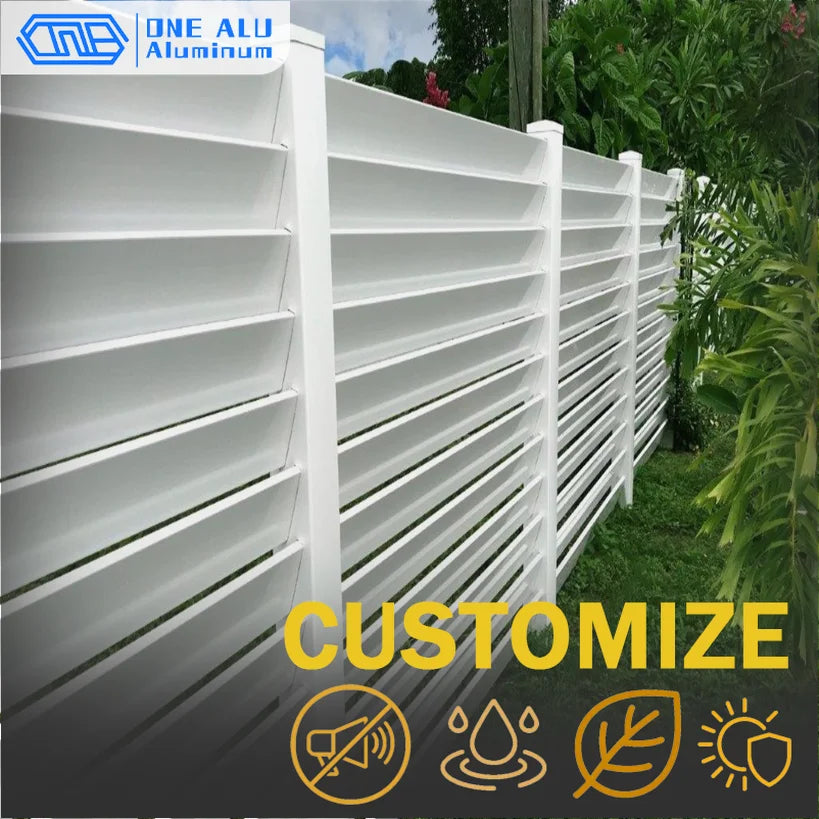 Outdoor Aluminum Louver Fence Panels Modern Privacy Security Fence