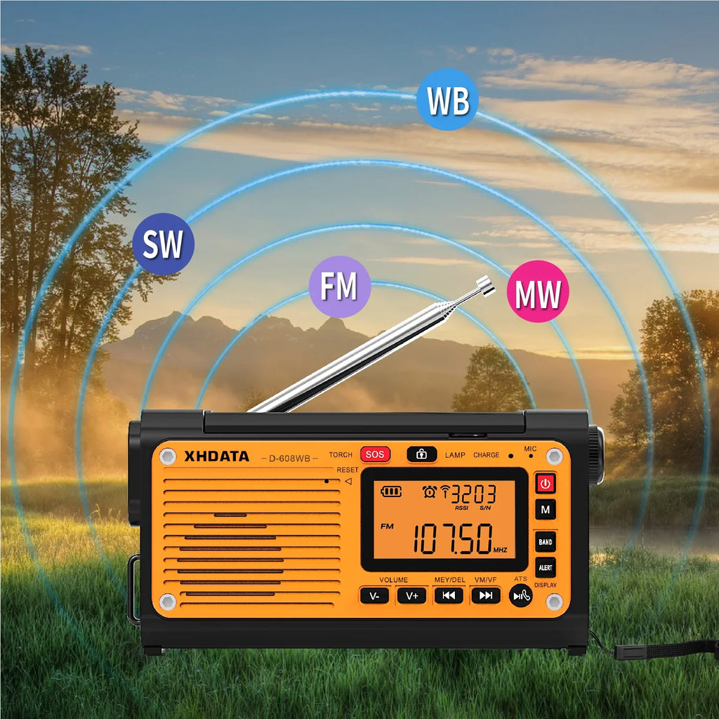 NNEOBA Emergency Crank Weather Radio Black