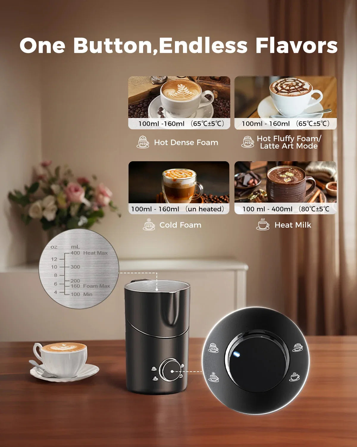 UHOST Premium Multifunction Milk Frother Steamer 8 In 1