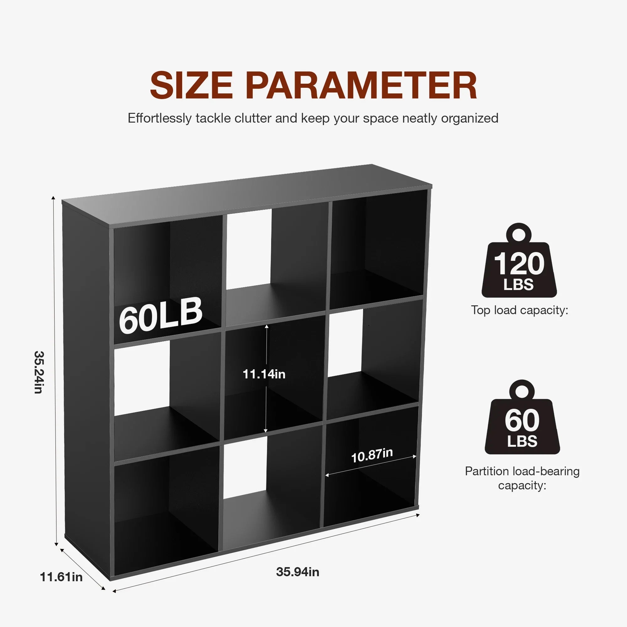 JHK 9 Cube Storage Organizer Bookcase