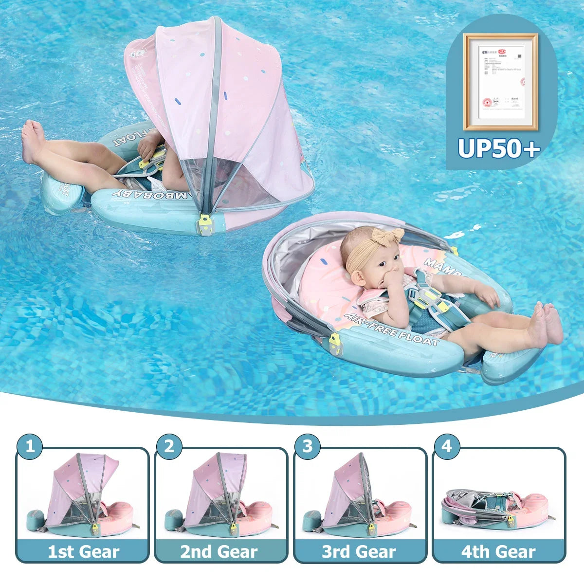 Mambobaby No Slip Safe Harness Baby Swim Float for Toddlers