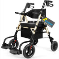 Rolling Walker Wheelchair Combo With Adjustable Seat And Handle