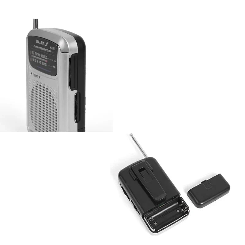 NNEOBA Full Band Portable Mini Pocket Radio Silver