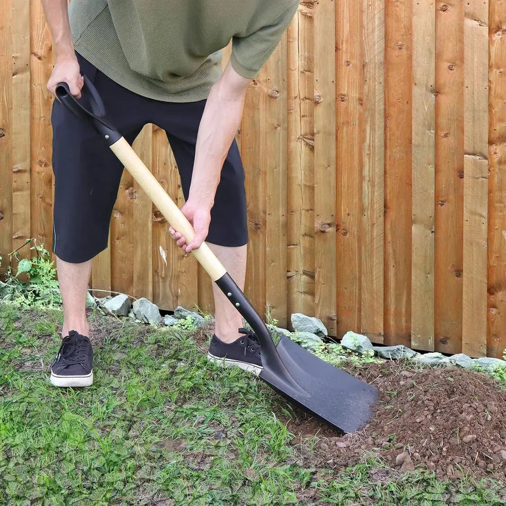 D-Handle Shovel With Steel Blade And Solid Wood Handle