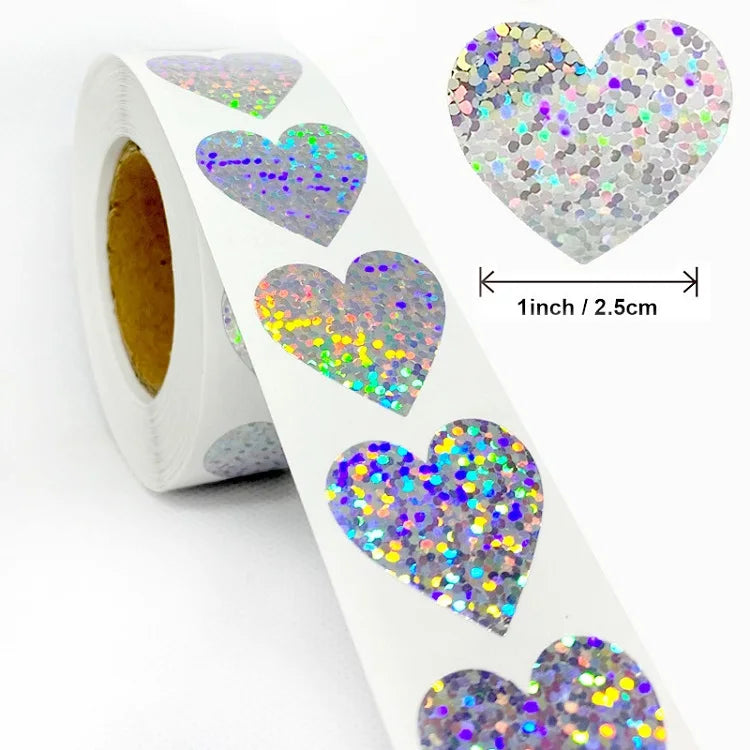 Heart Stickers and Star Stickers Roll | 100-500 Pieces Thank You Labels for Small Packaging