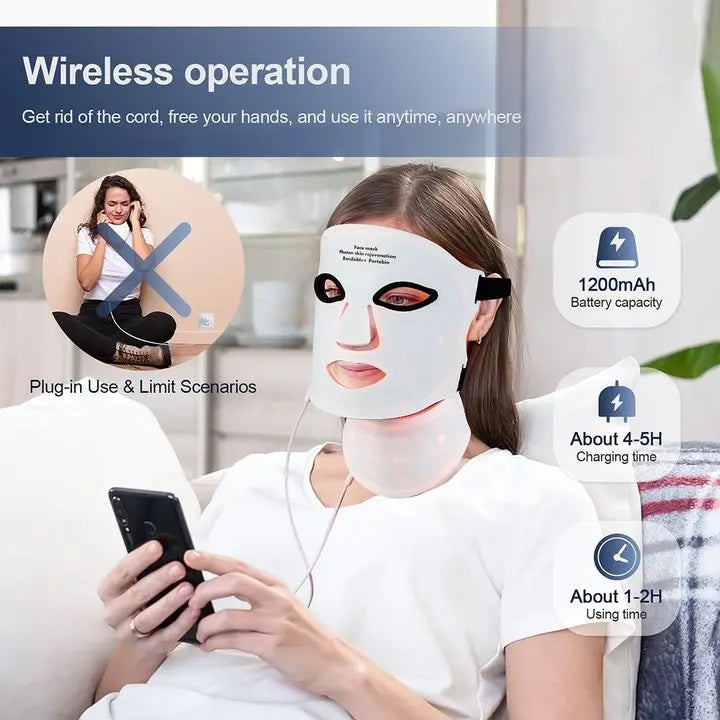 Foreverlily Silicone LED Mask With Neck For Infrared Therapy